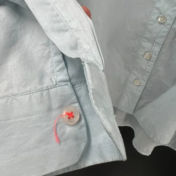 Maeve Anthropologie top Blue Bon Voyage Clarissa Button Down embroidered shirt 2 - Picture 8 of 15
